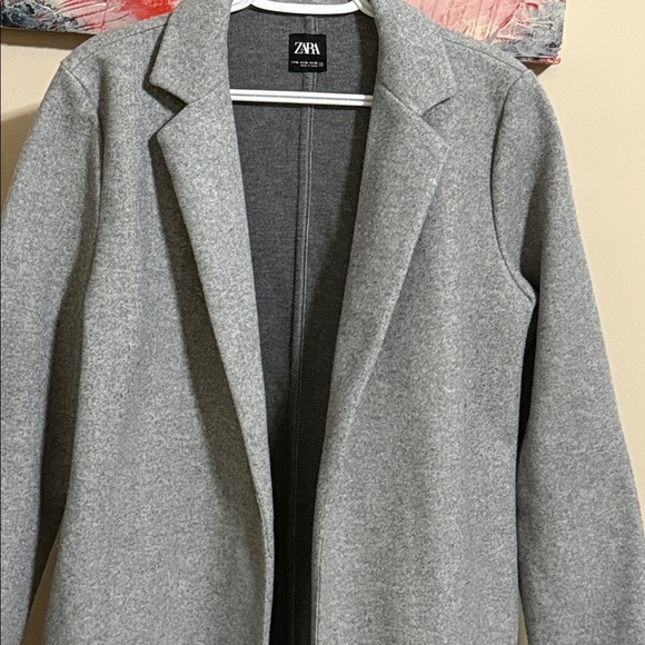 Zara Faux Felt Wool Coat in Heather Gray - Picture 3 of 5